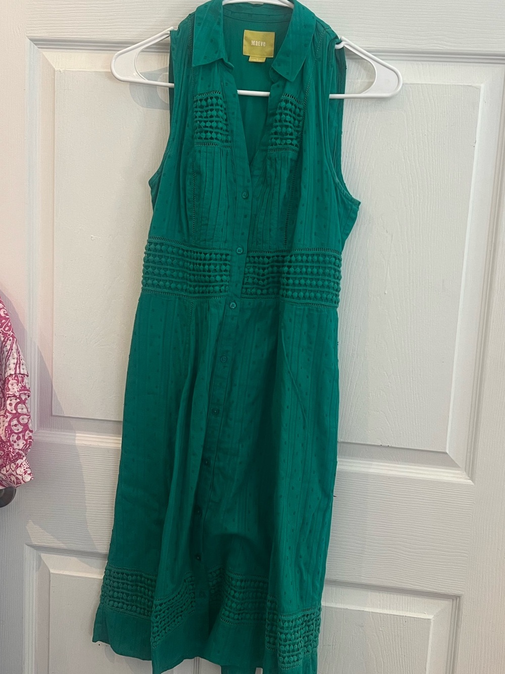 Maeve Green Sleeveless Button-Front Dress sz 0